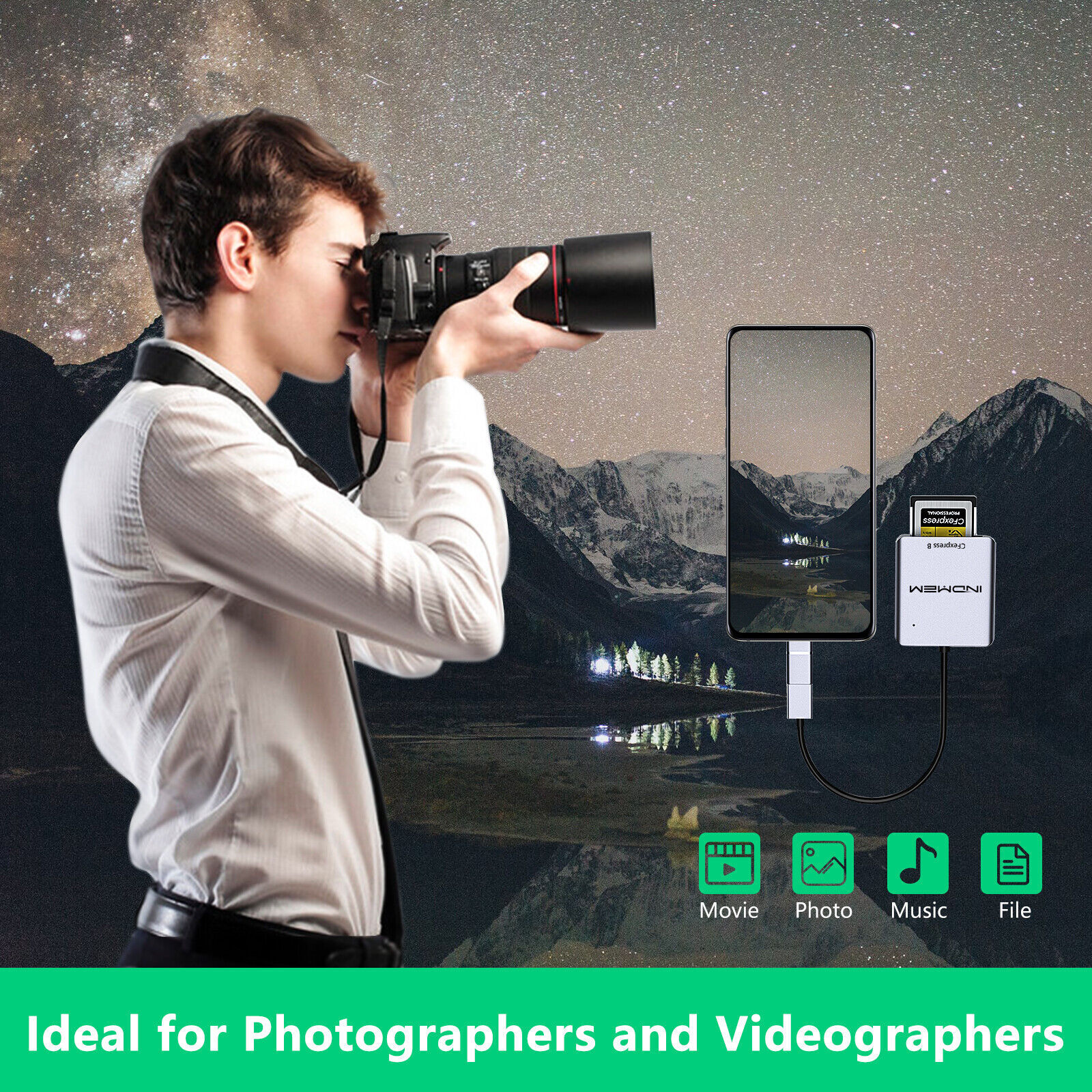 CFexpress Memory Card Adapter up to 10Gbps Support Android/Windows/Mac OS/Linux