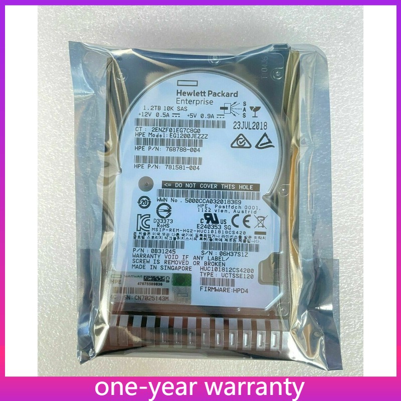 HP 10K 1.2TB SAS 12G 2.5" HDD 781578-001 781518-B21 G8 G9 Hard Drive