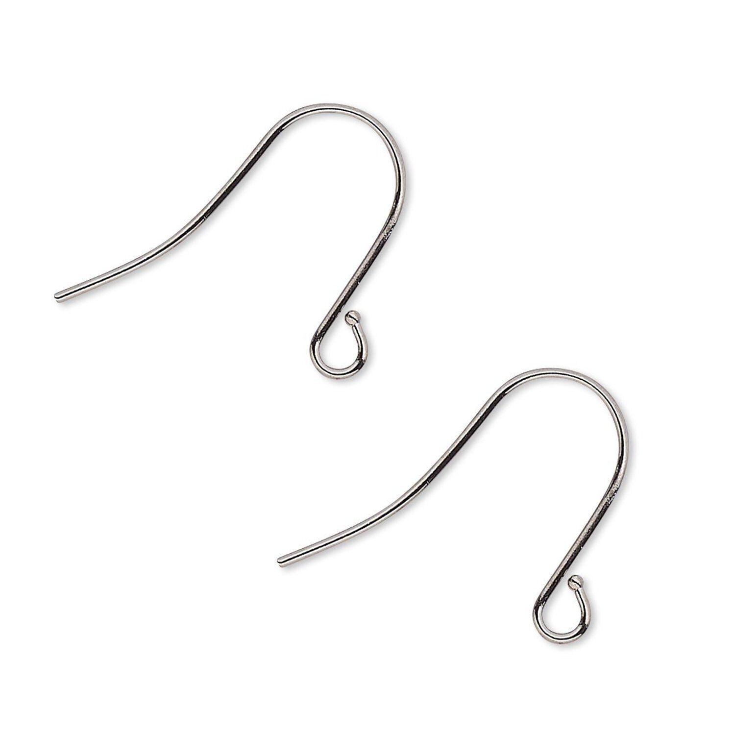 Ear Wire, 100 Gunmetal Plated Brass 15mm Fishhook with Open Loop Earrings