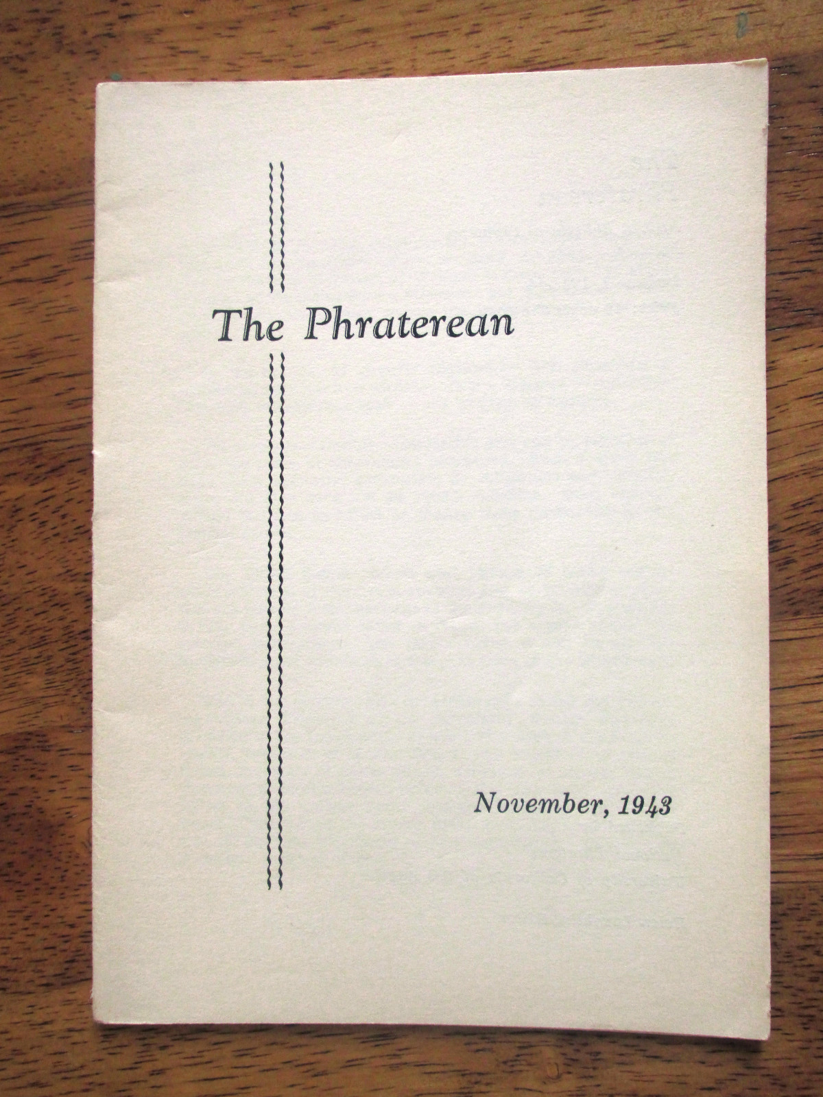 1943 THE PHRATEREAN BOOK BOOKLET DEMOCRATIC COLLEGE WOMEN'S ORGANIZATION