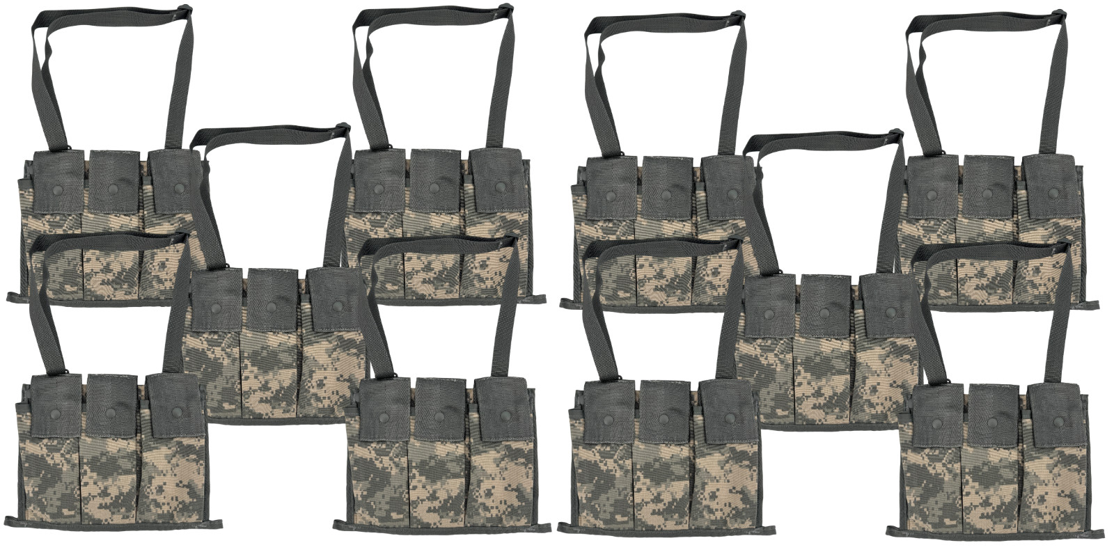 NEW LOT OF 10 USGI Military 6 Magazine ACU Bandoleer MOLLE Mag Ammunition Pouch