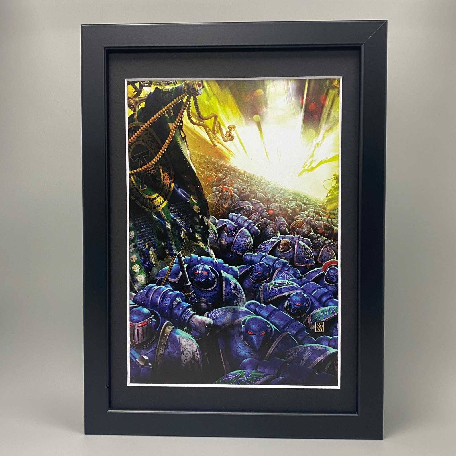 ALPHA LEGION MARINES FRAMED ART CHAOS SPACE MARINES HORUS HERESY WARHAMMER 40K