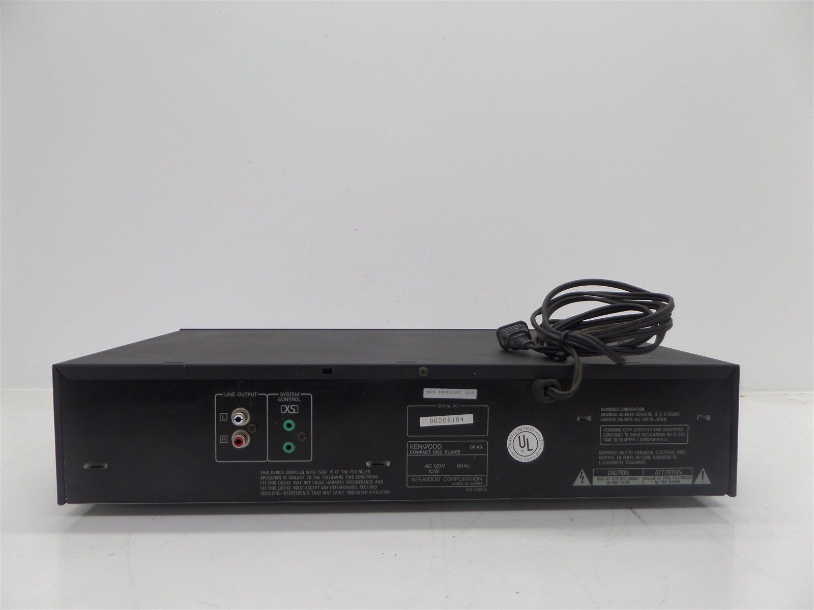 Vintage Kenwood DP-49 Single CD Player - Missing Bezel