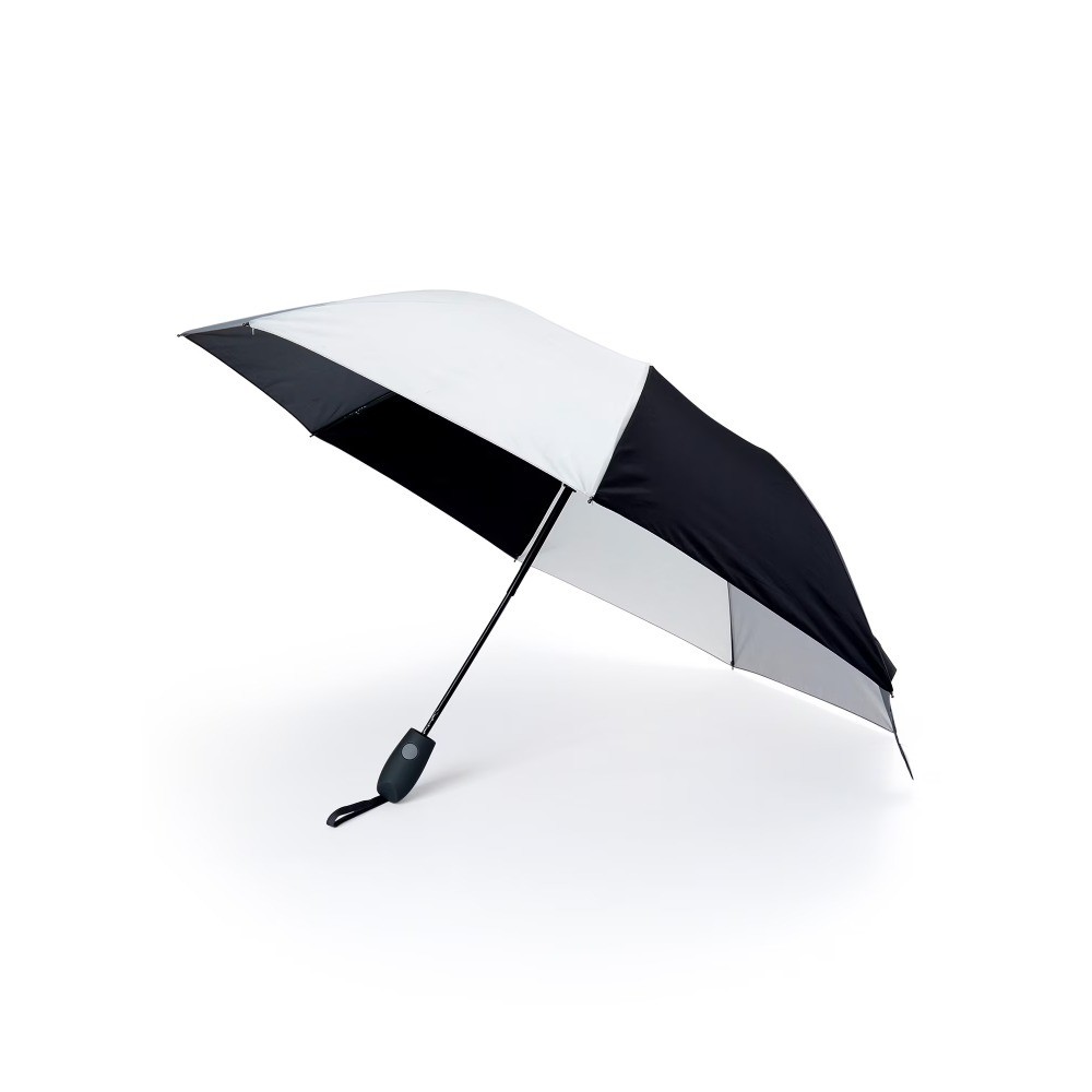 Misty Harbor Automatic Open Folding Rain Umbrella, Black Grey