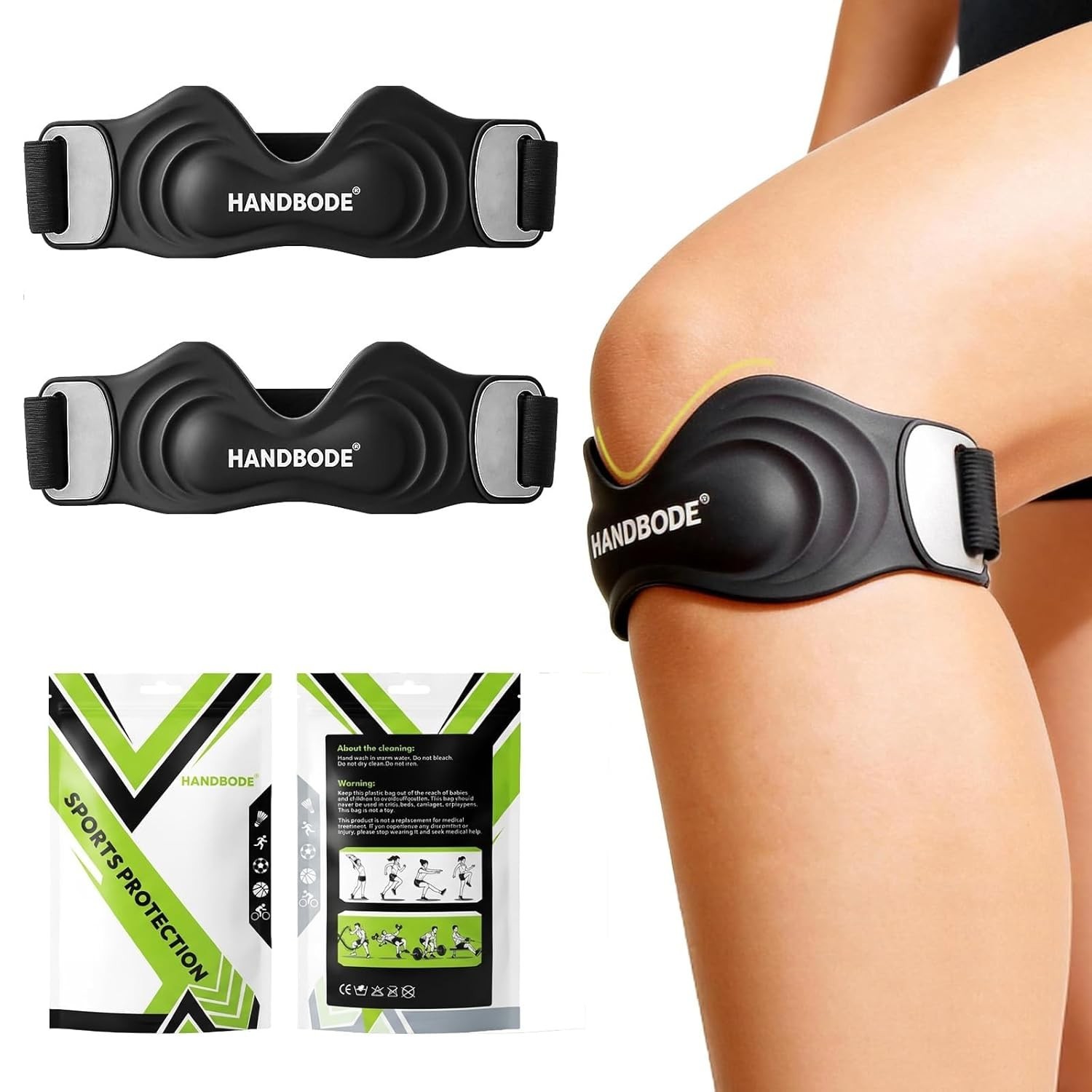 Patellar Tendon Support Strap, Silicone Knee Brace for men women, Adjustable ...