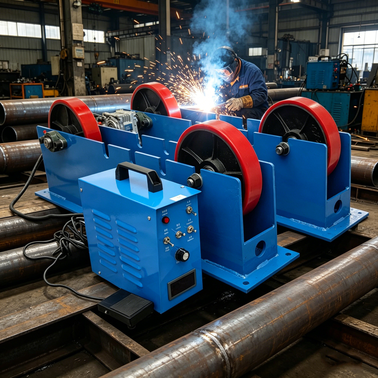 1 Ton Welding Turning Roller Adjustable Wide Welding Positioner Rack weld Roller