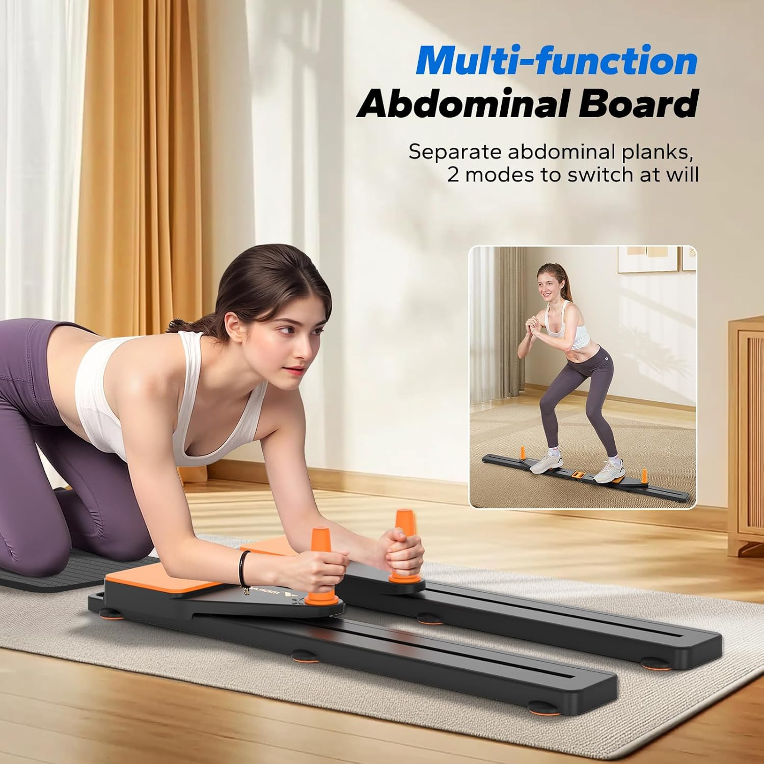 Pilates Board, Multifunctional Abdominal Plate, Detachable Ab Trainer Machine wi