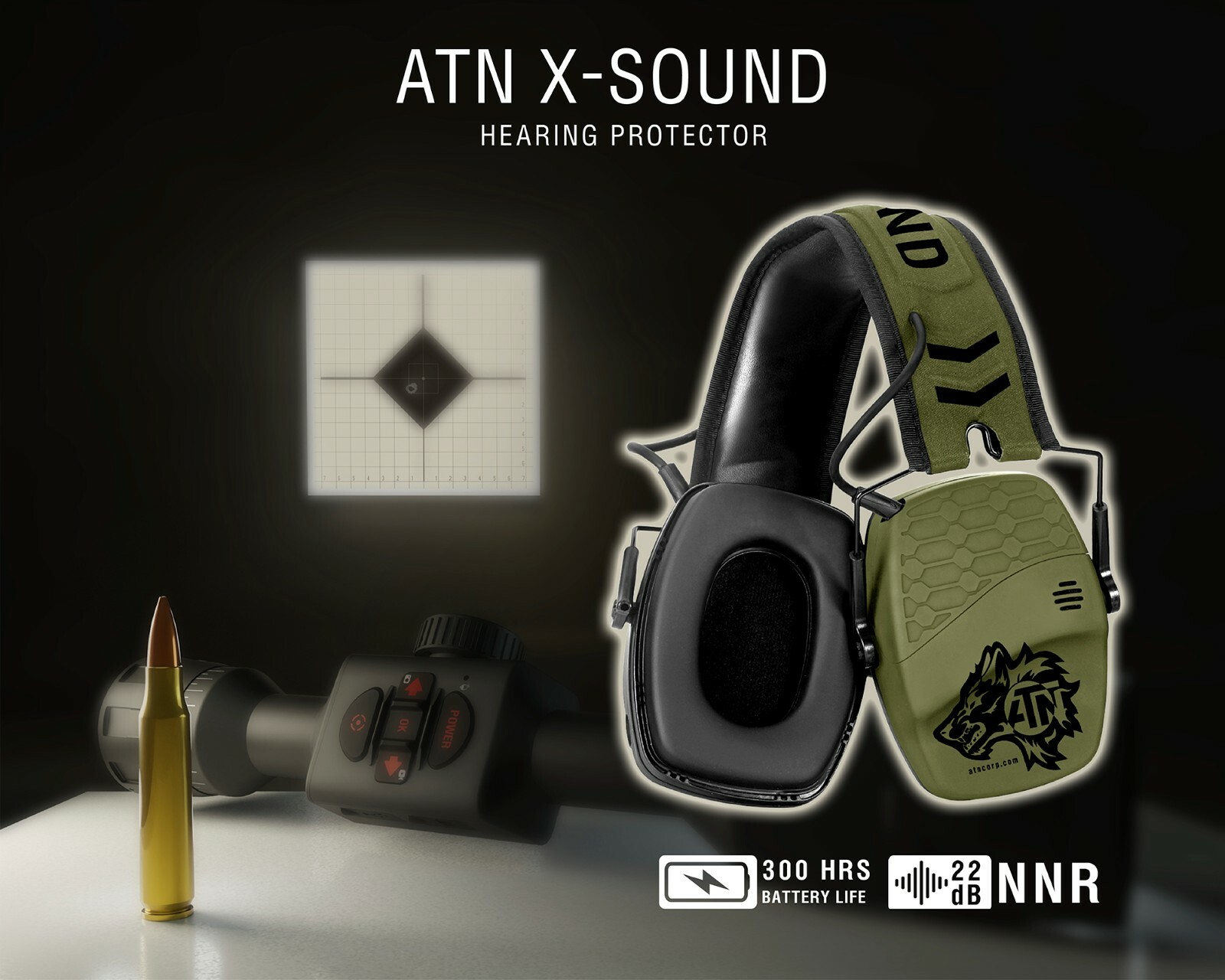 ATN X-Sound Hearing Protector, Electronic Earmuffs w/ Bluetooth