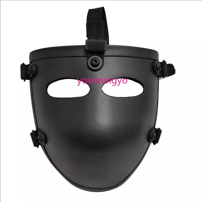 Tactical Ballistic IIIA Bullet Proof Face Guard Shield Mask Aramid Fiber Black