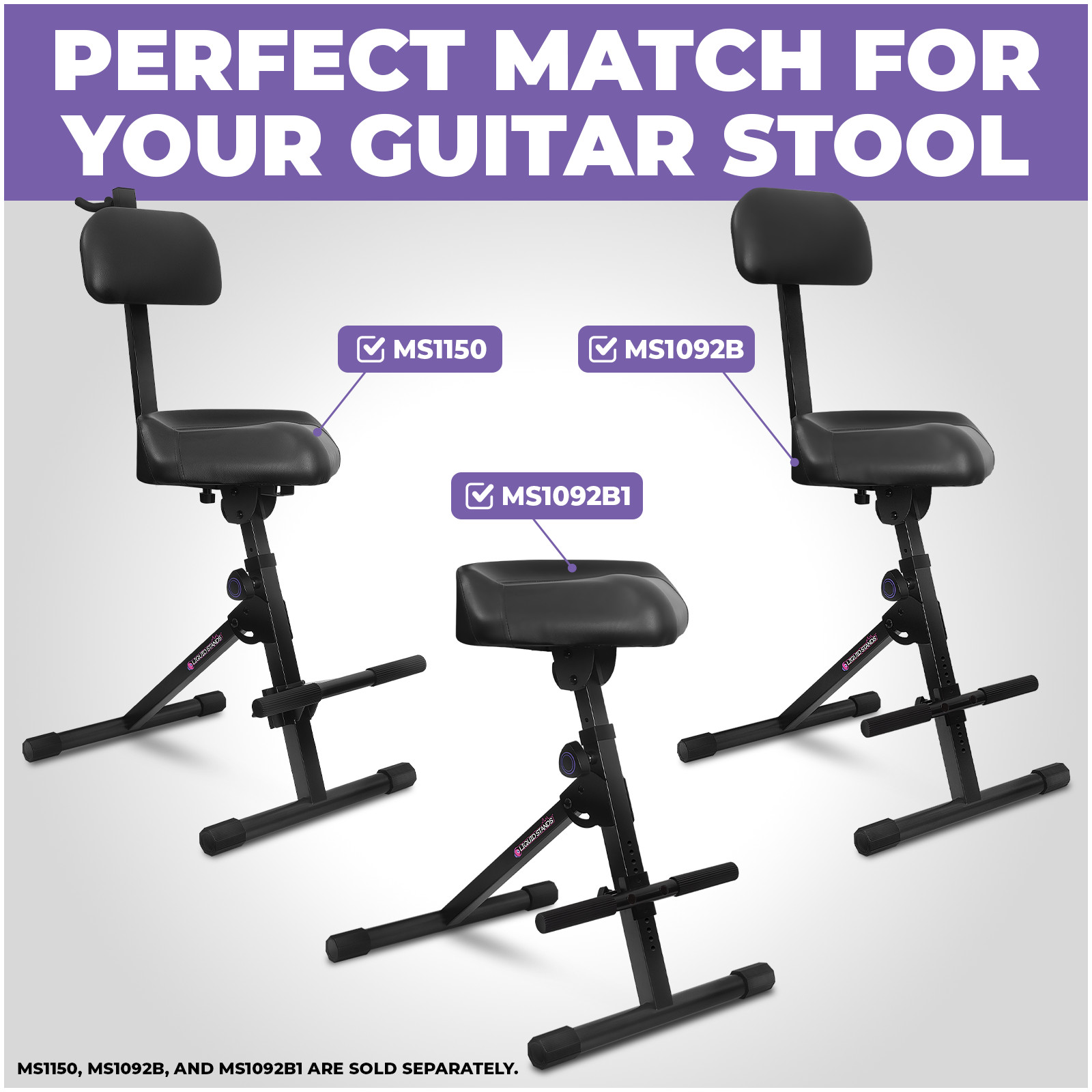Adjustable Backrest for LS MS1150 MS1092B - Guitar Holder, Piano Bench Support