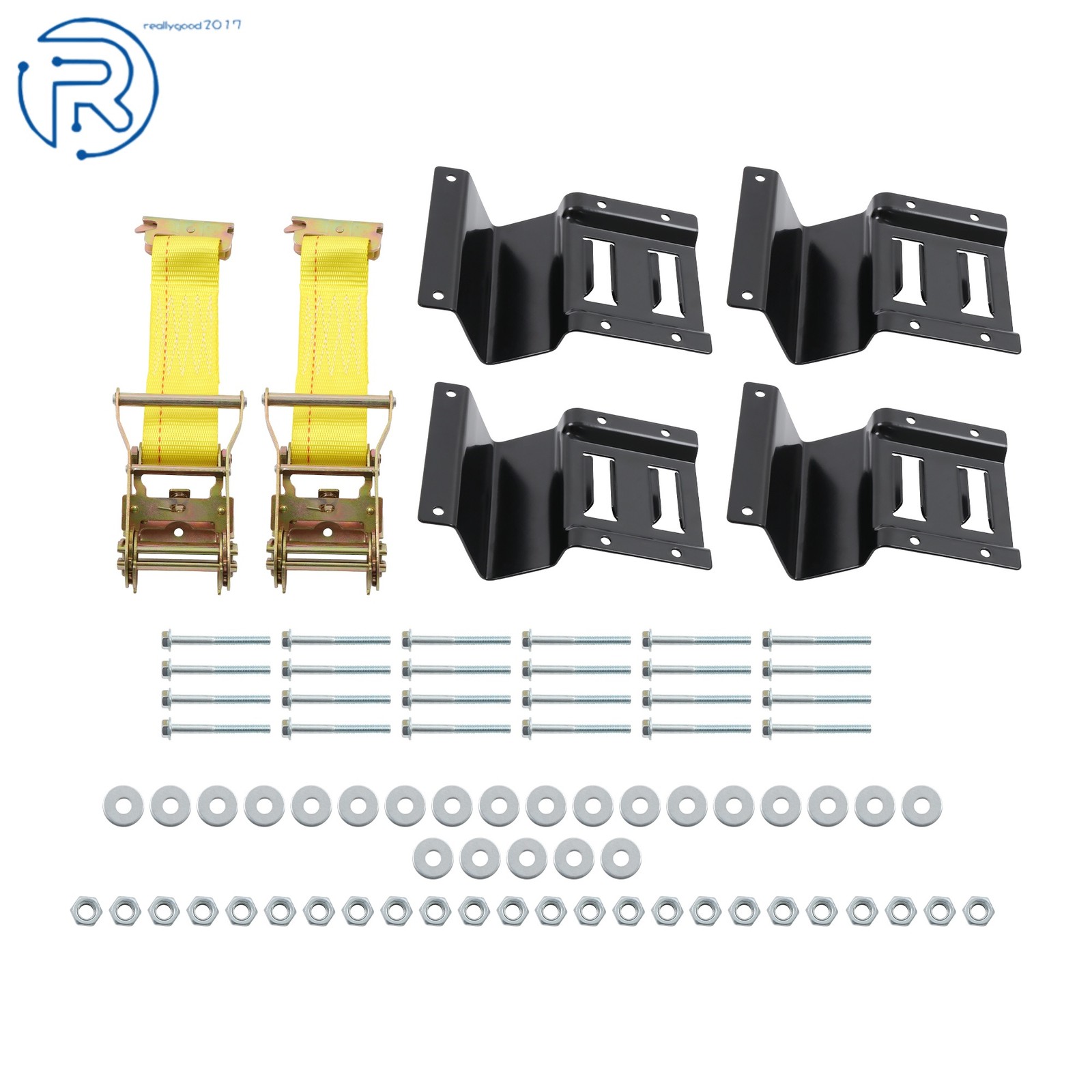 E Track System 9' Ratchet Straps Wheels Chock Tie Down For Trailer ATV Durable