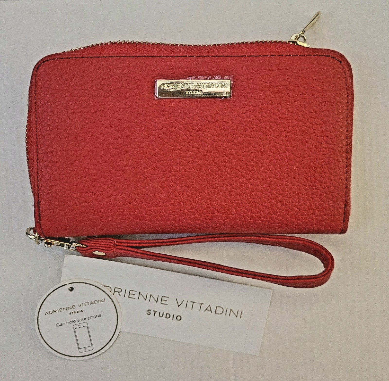 Adrienne Vittadini Red Zip-Around Wallet Wristlet w/ RFID Protection | NWT