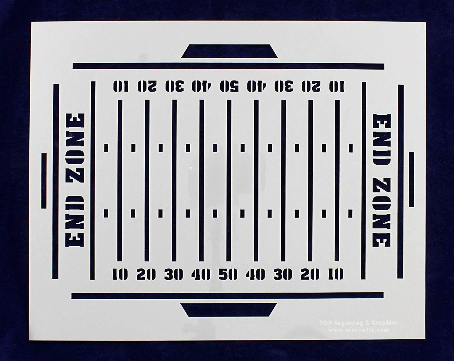 Football Field Stencil- 12" x 15" -14 Mil Painting /Crafts/ Templates
