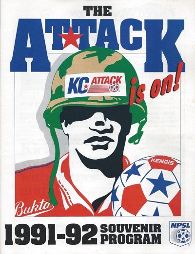 Bukta Kansas City Attack 1991-92 Souvenir Program Cover On 12x8in Metal Sign