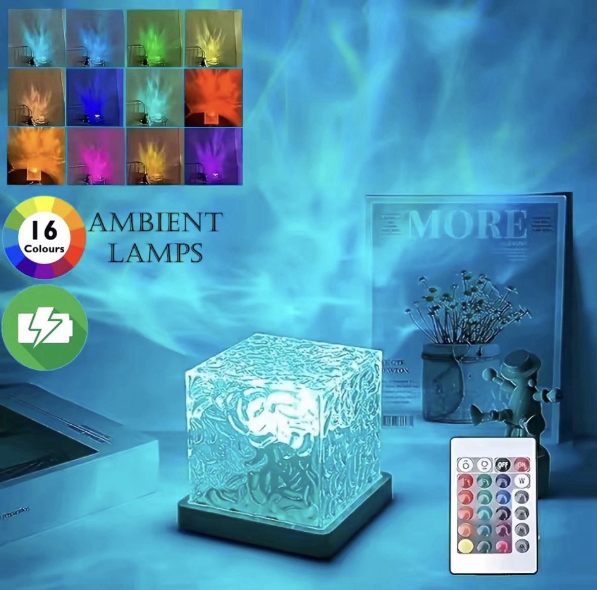Northern Lights and Ocean Lamp - LED Night Projector with Remote Control