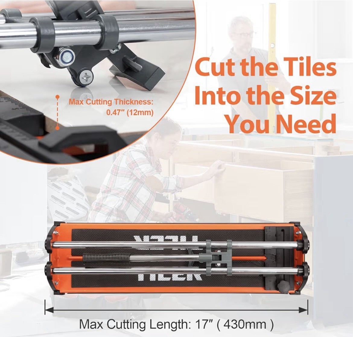 Manual Tile Cutter, 17 Inch Professional Ceramic Tile Cutter