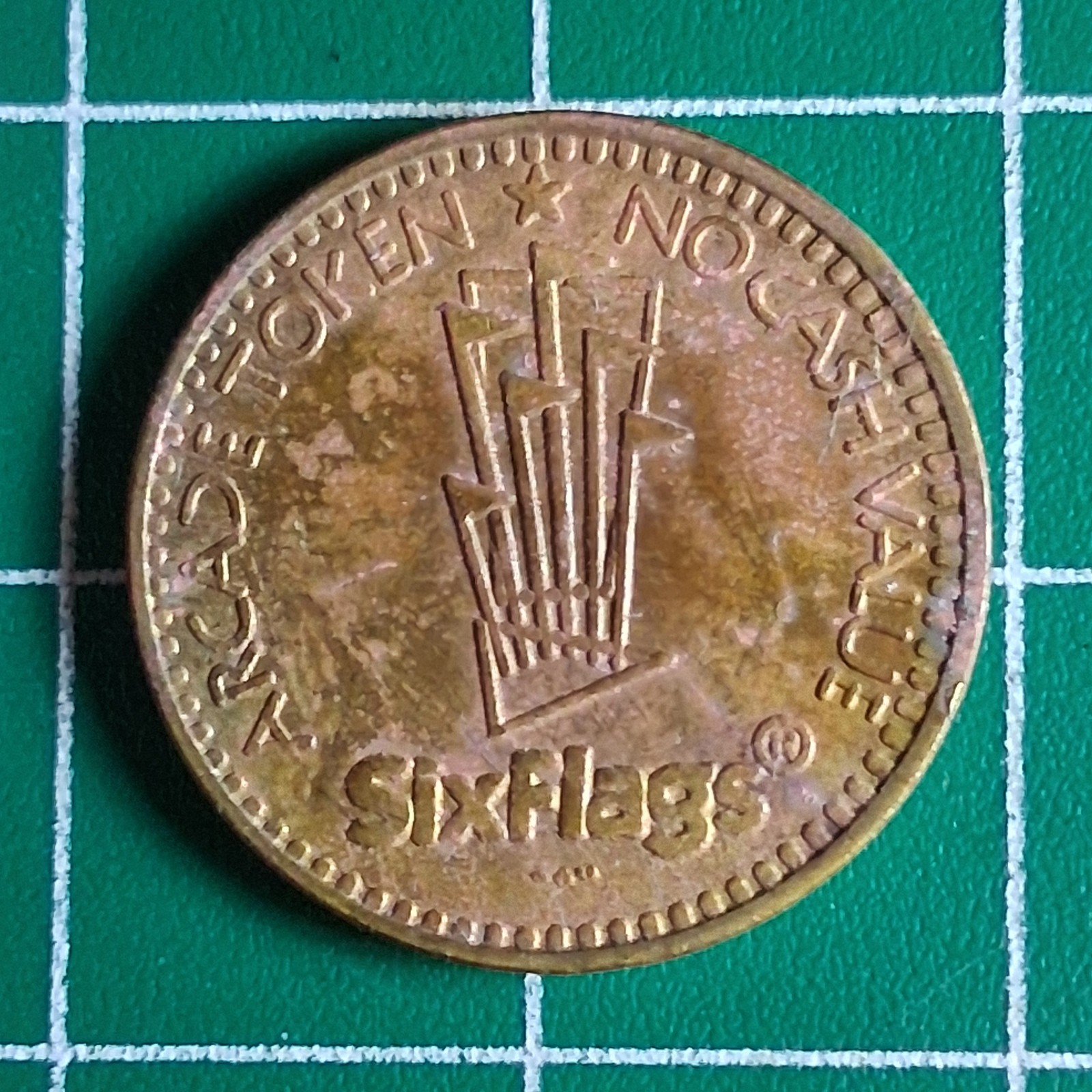 Six Flags Arcade Token Brass Coin
