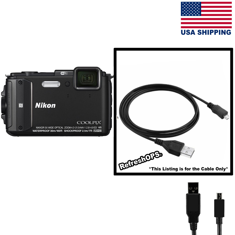 Nikon Coolpix Digital Camera AW130 USB Cable Transfer Cord Replacement