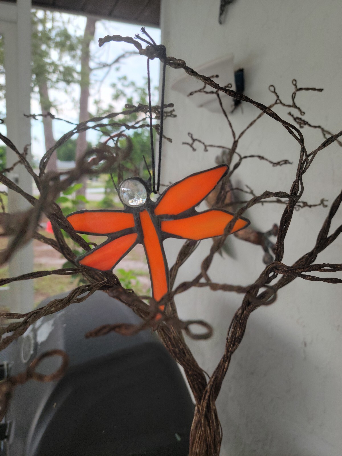 Stained Glass Dragenfly sun catcher or ornament 4.5 x 4 inch