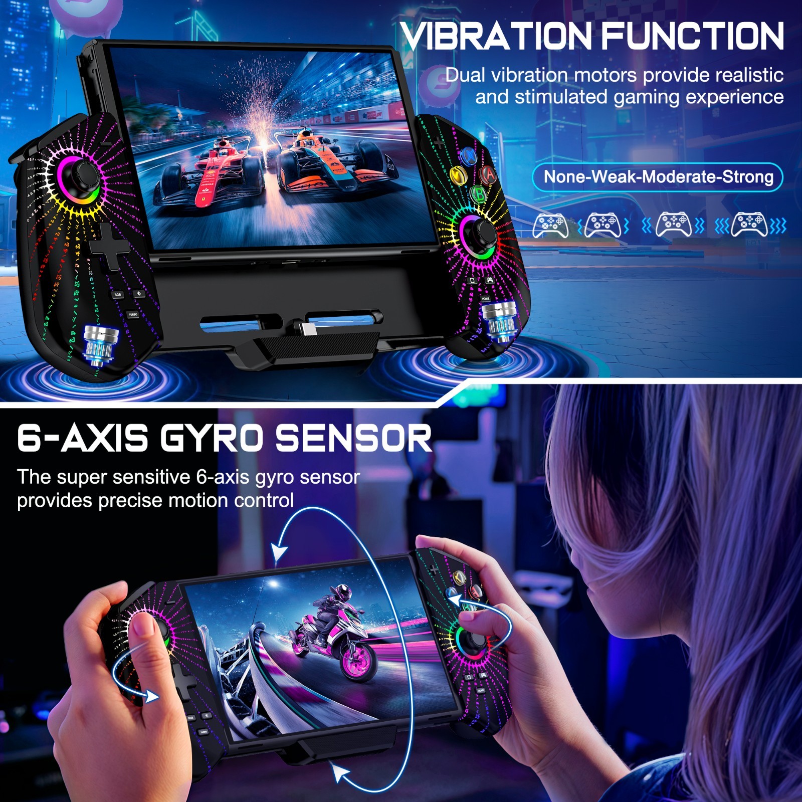 Switch Pro Controller for Switch/OLED, Handheld Grip with Hall Effect Joystick