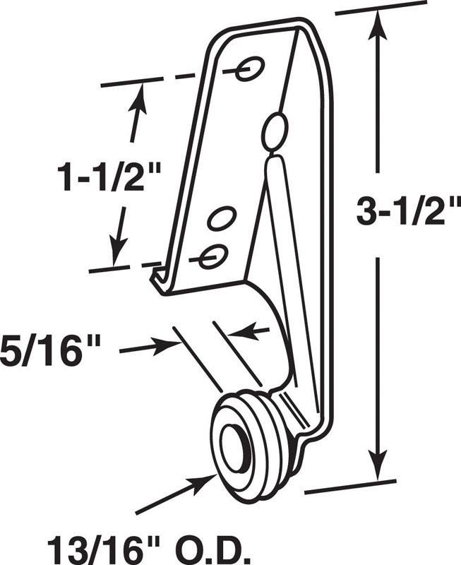 Prime-Line 221153 Steel Left Handed Drawer Track Roller Assembly 5/16x13/16 in.