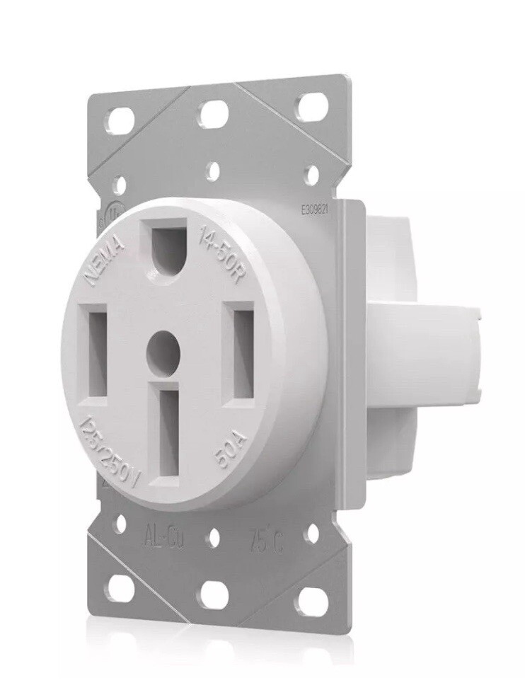3 Pack NEMA 14-50R  50 Amp Receptacle Flush Outlet, 3 Pole, 4 Wire 125V / 250V