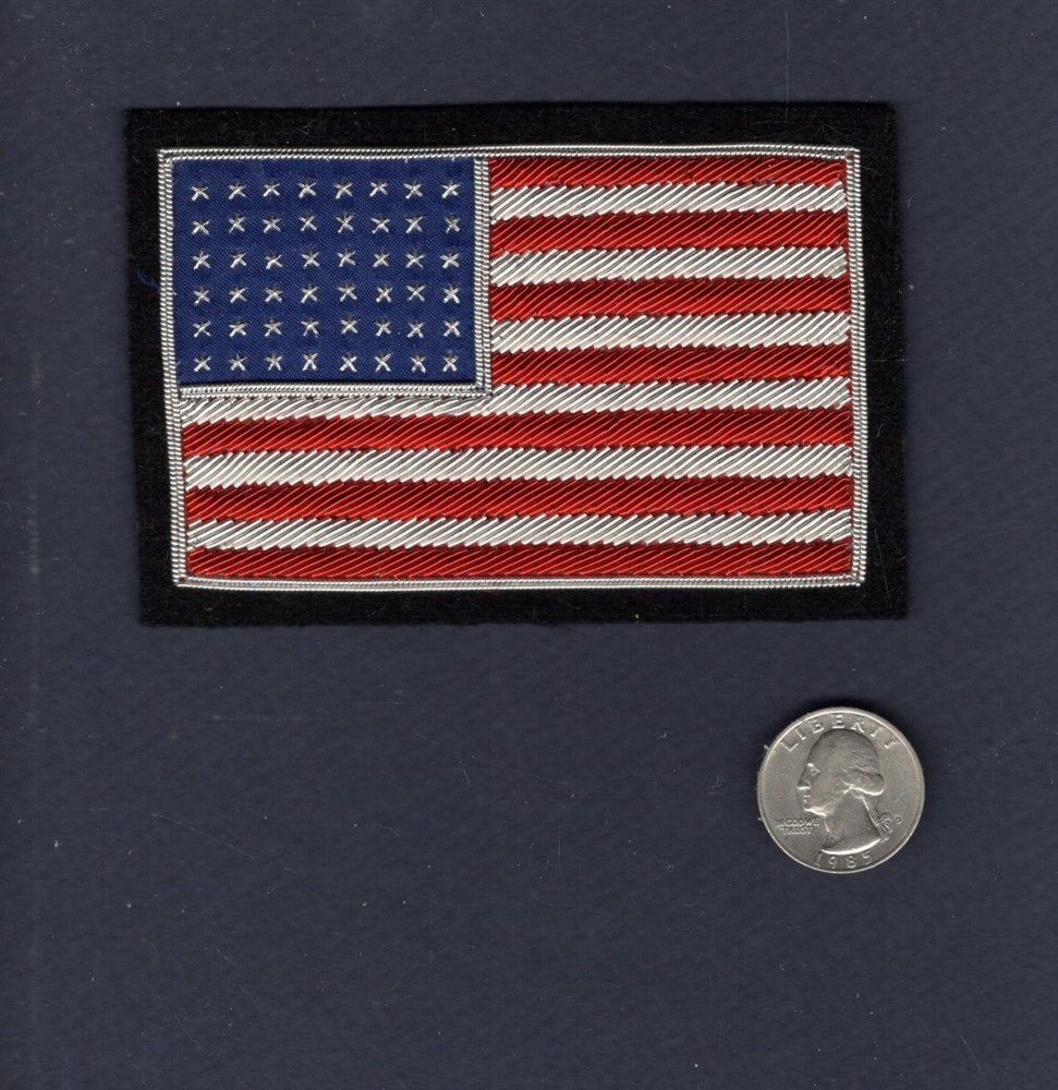 Bullion 48 STAR US United States Flag WW2 KOREA NAVY ARMY USAF Squadron Patch