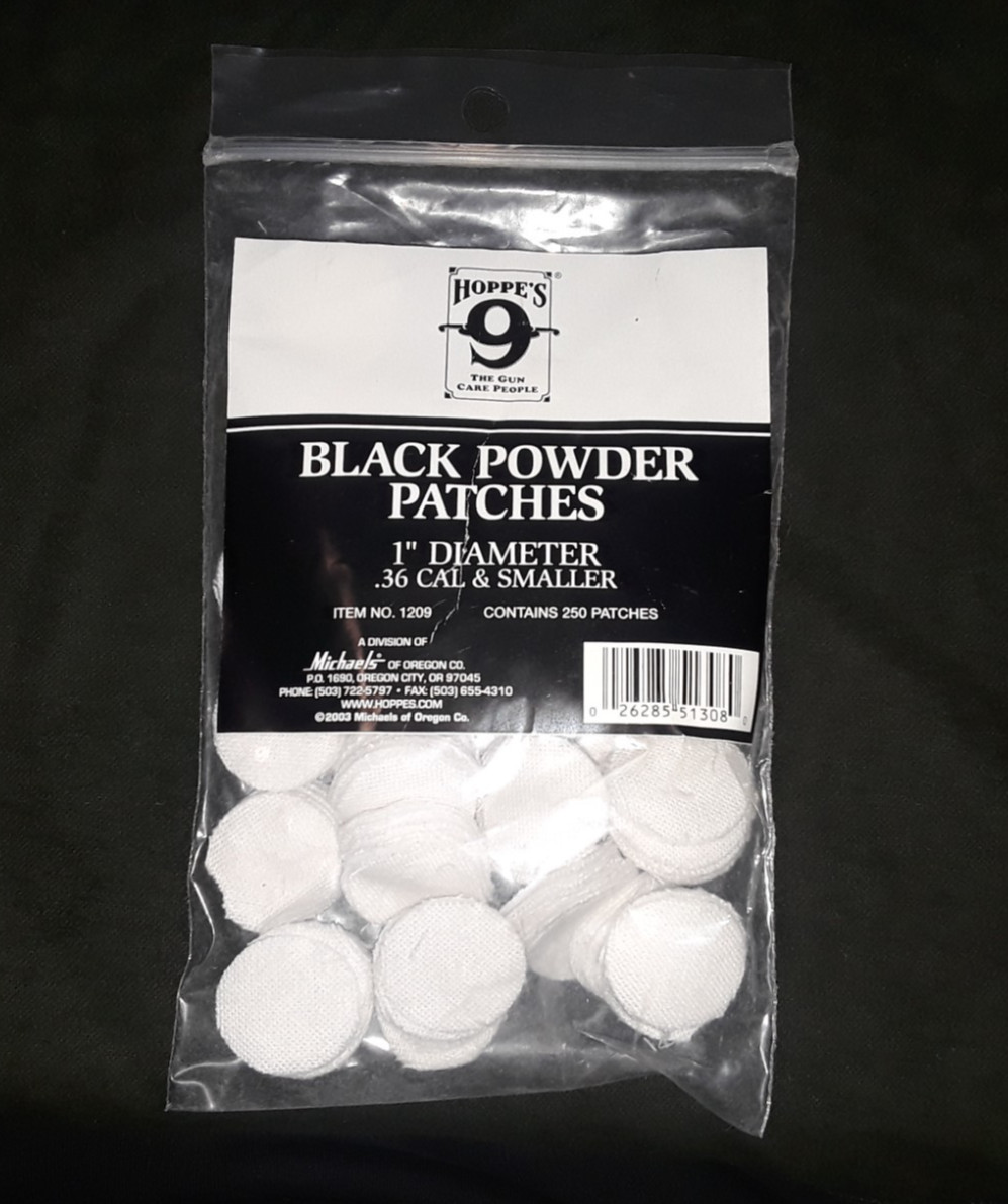 Black Powder Patches 1" .36 cal & Smaller -contains (250) patches  ( New old sto