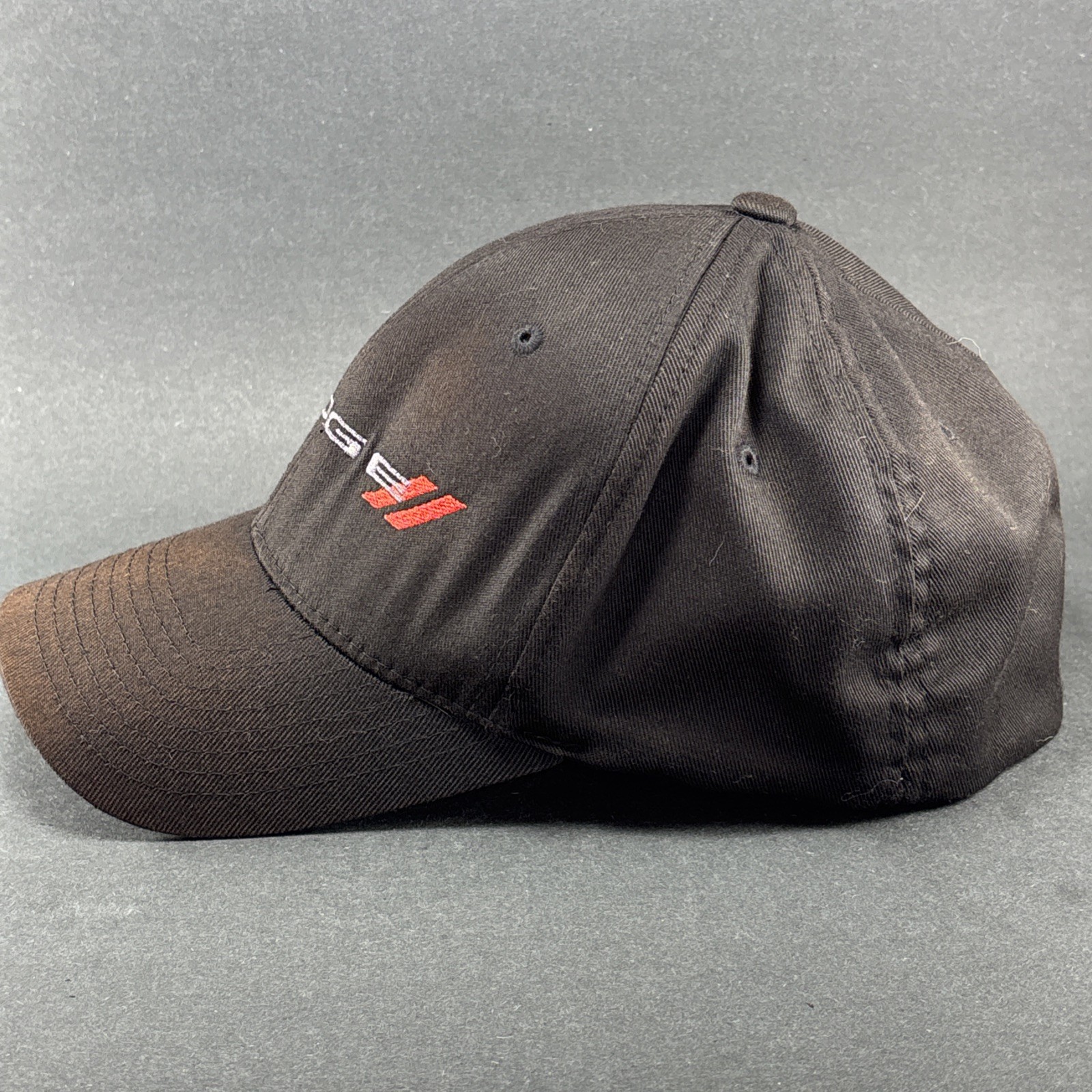 2 Dodge Racing Stripes Black Hat Cap - Hash Rally Stripes - Black and Grey