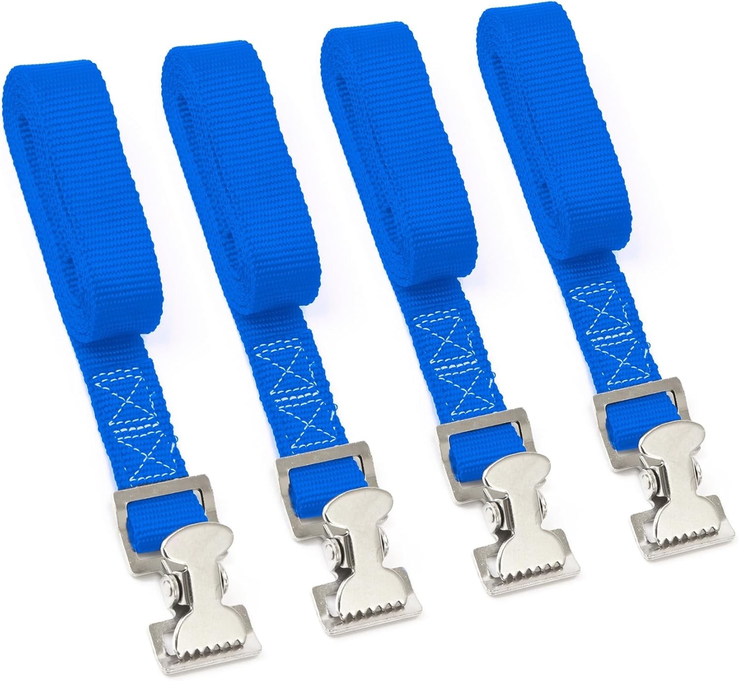 1" x 4' Utility Lashing Straps - 150 lb Load Limit - Blue (4-Pack) Breaking Stre