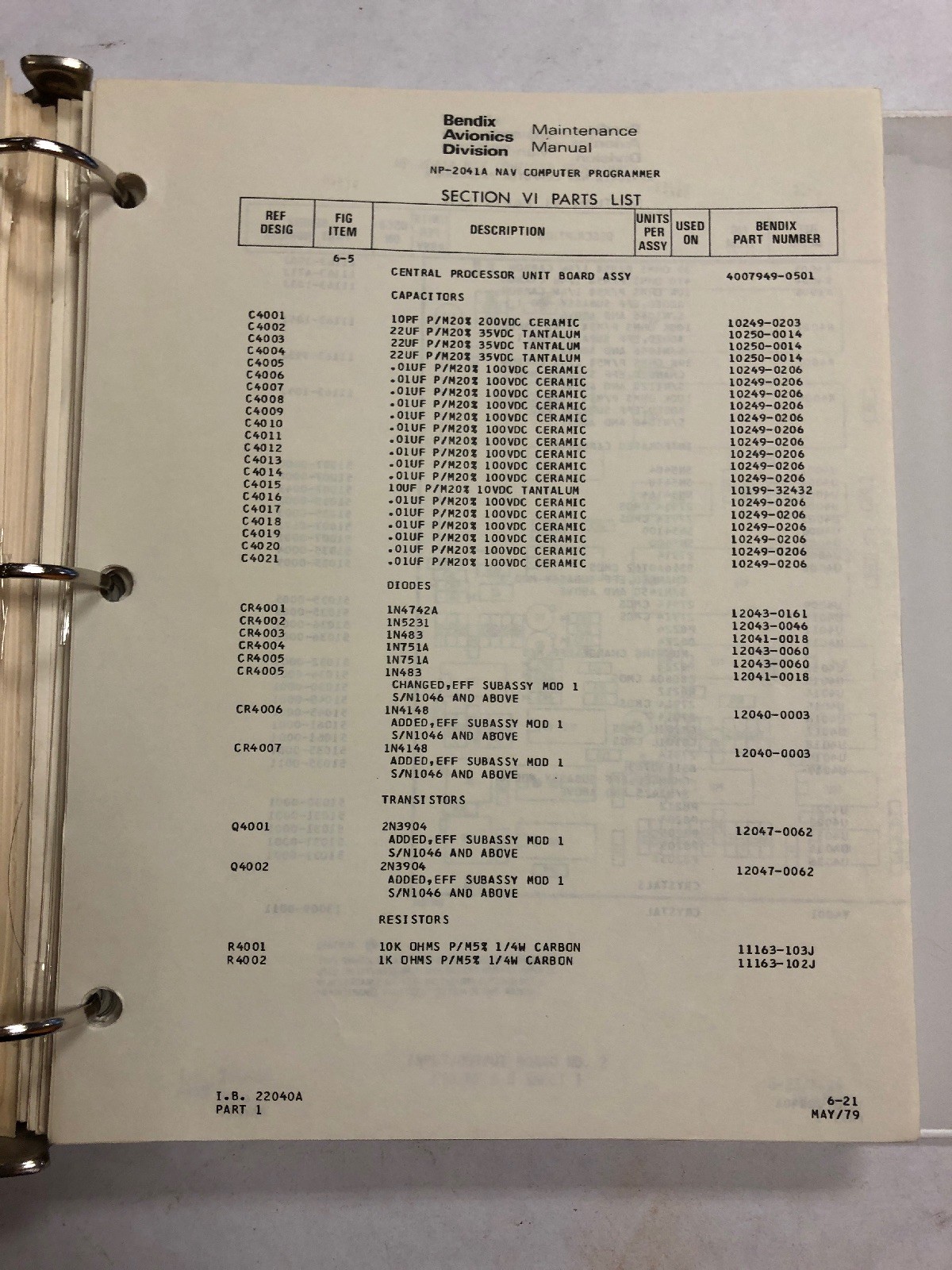 Bendix NCP-2040 NAV Programmer System Maintenance Manual 1979 Original