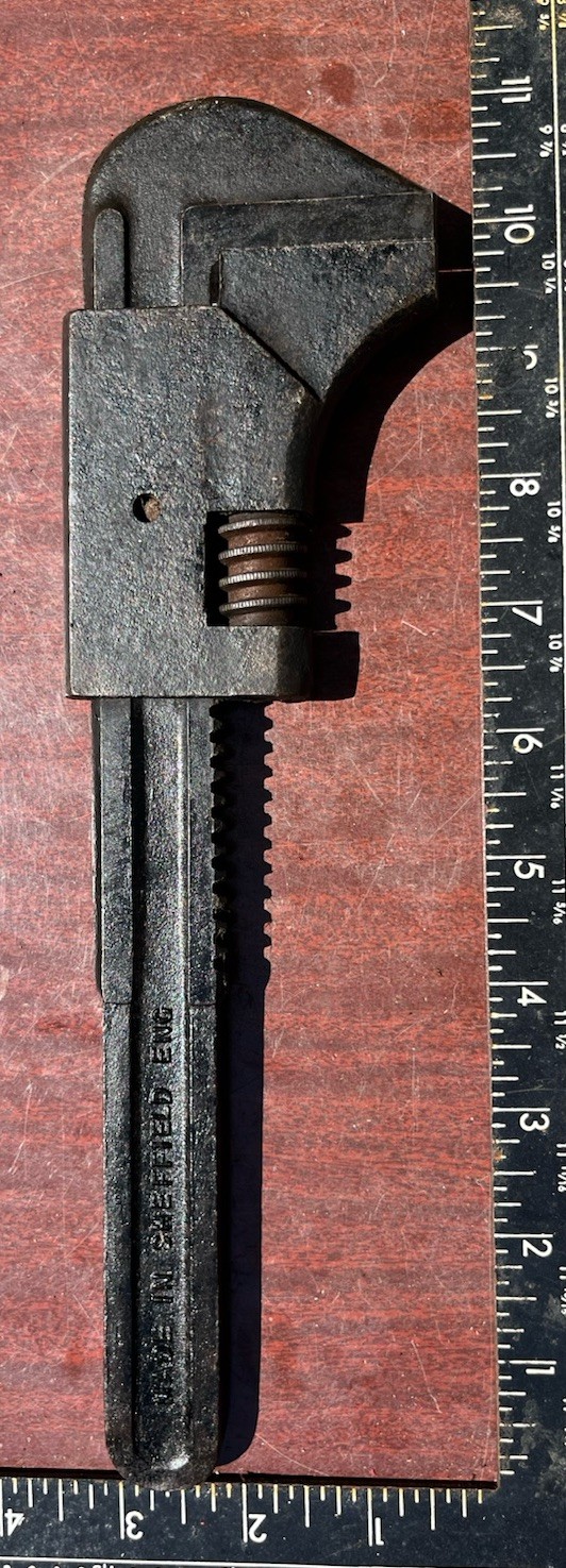 Gordon 11" F Type Adjustable Shifter Wrench - Sheffield England