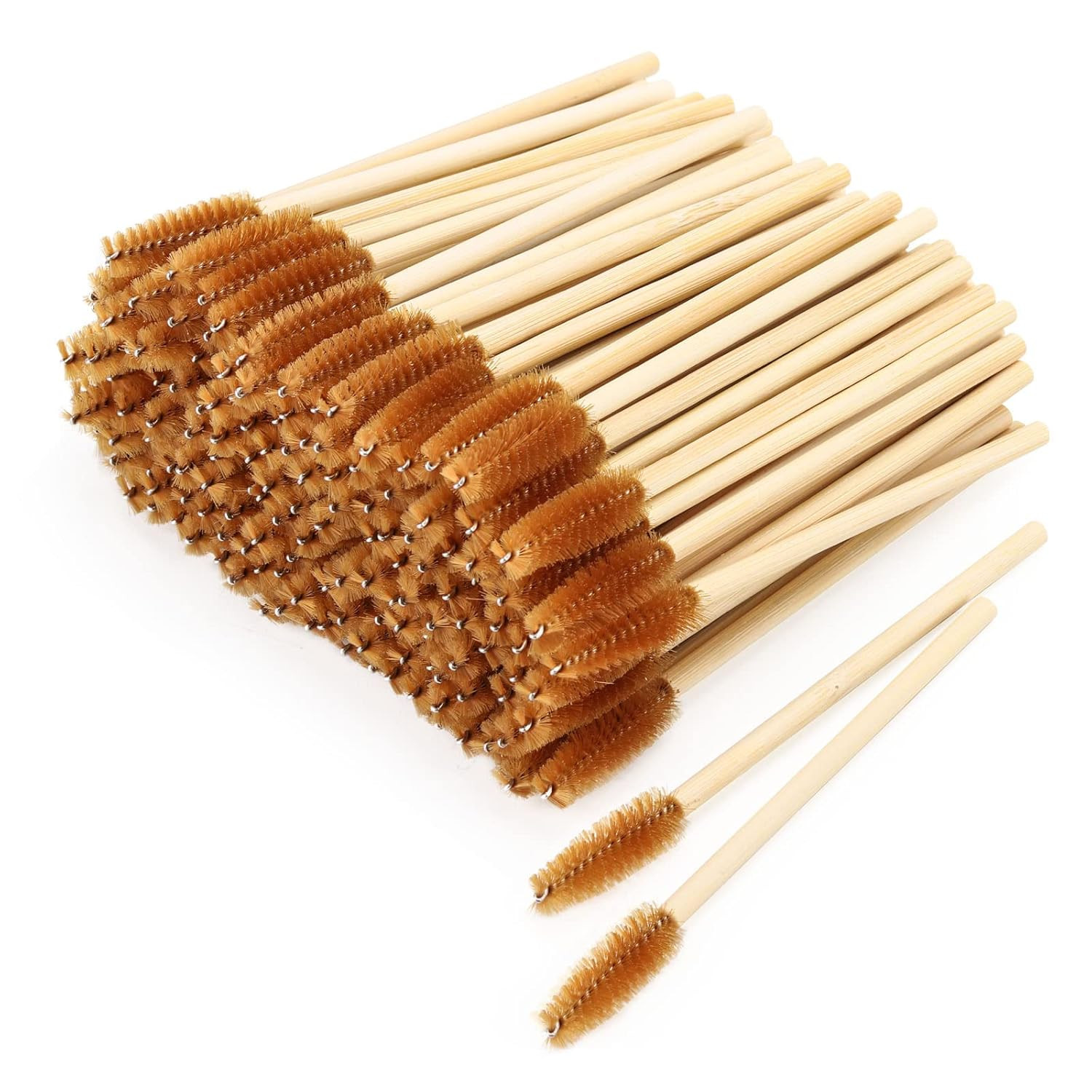 150 Disposable Bamboo Mascara Wands Eyelash Brush Brow Spoolie Applicators