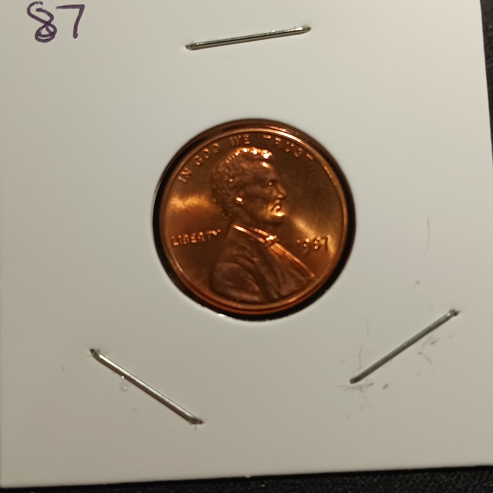 1987 P Lincoln Penny BU