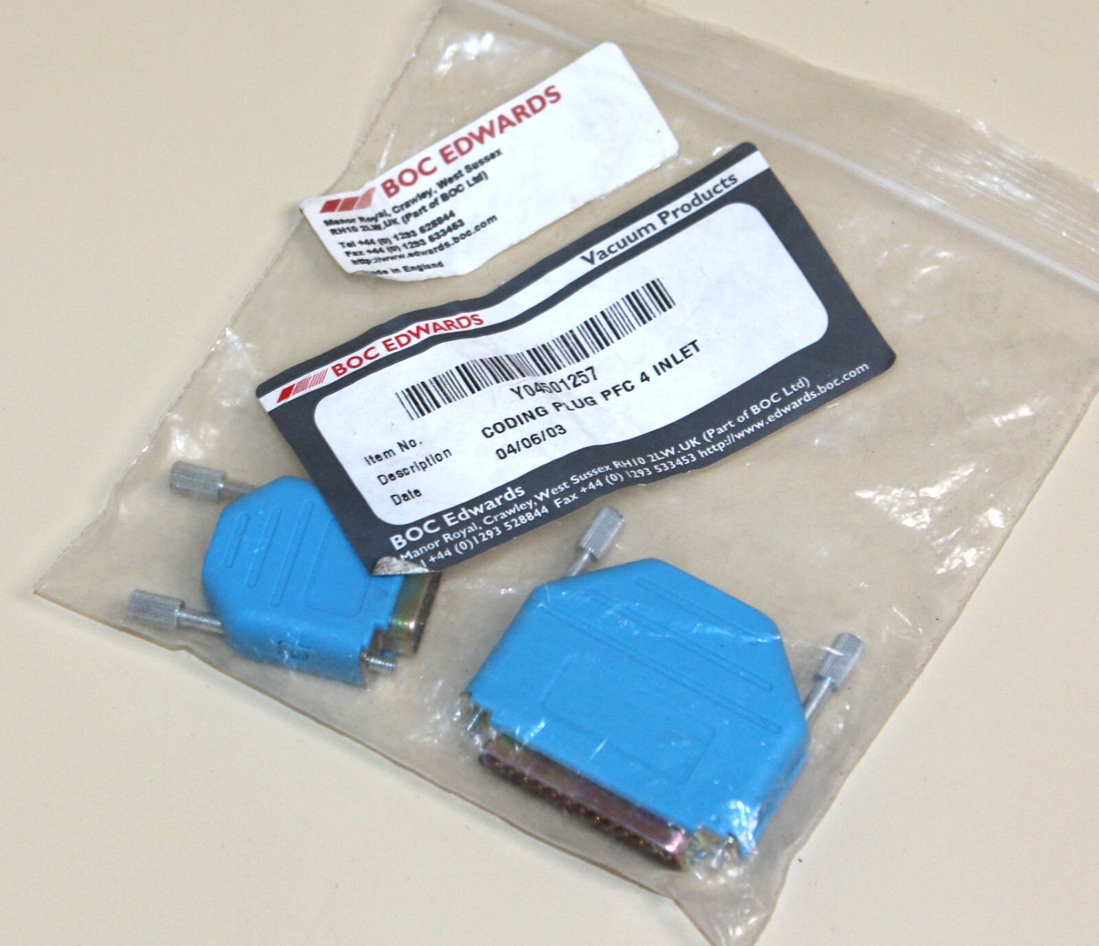 EDWARDS Y04501257 CODING PLUG PFC 4 INLET