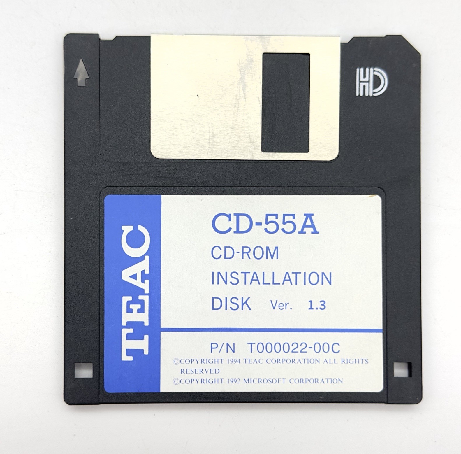 TEAC CD-55A CD-ROM 3.5” Floppy Installation Disk Ver 1.3 Microsoft Vintage 1994