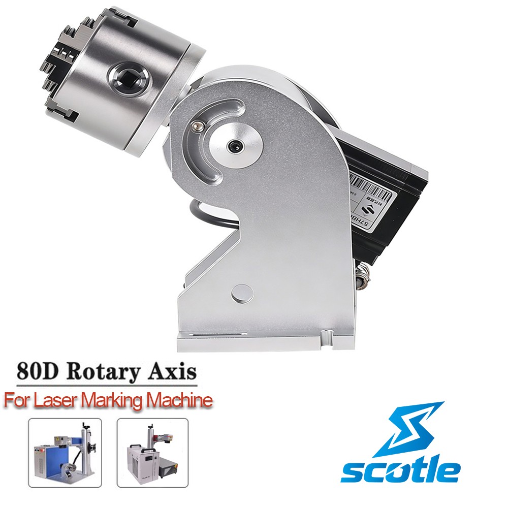 80D Rotary Axis 3Jaw Rotary Accessory For Fiber Laser Engraver Marker Machine AU