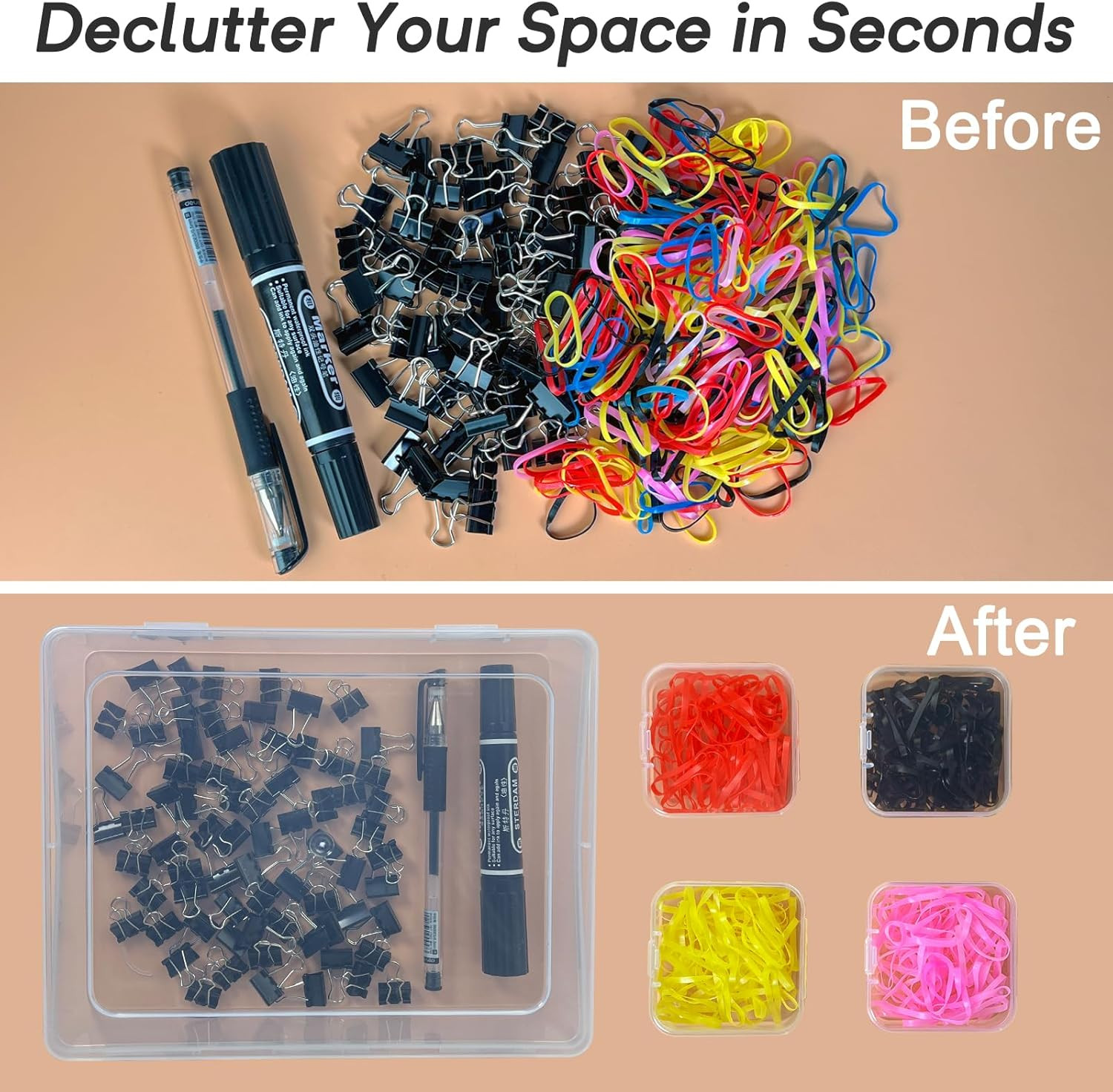 Bead Organizer Box – Small Bead Storage Containers, Mini Clear Plastic Storage B