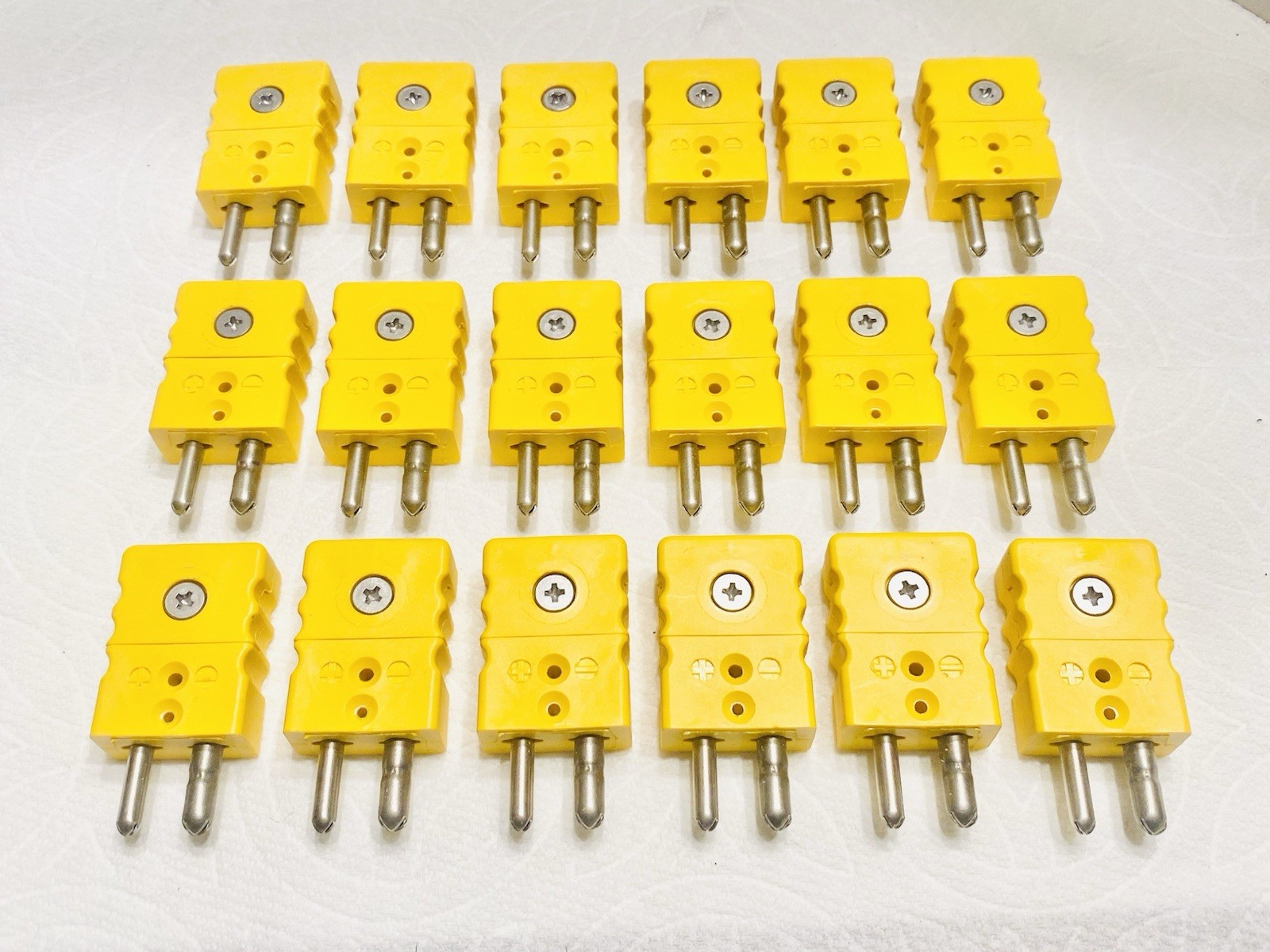 (Lot of 18) Dayton Thermocouple Plug, K, Yellow, Standard