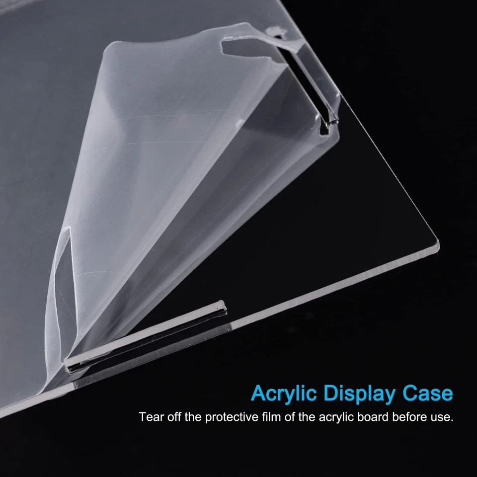 Acrylic Display Case Plastic Box Clear Assemble Dustproof Showcase 14x12.2x4....