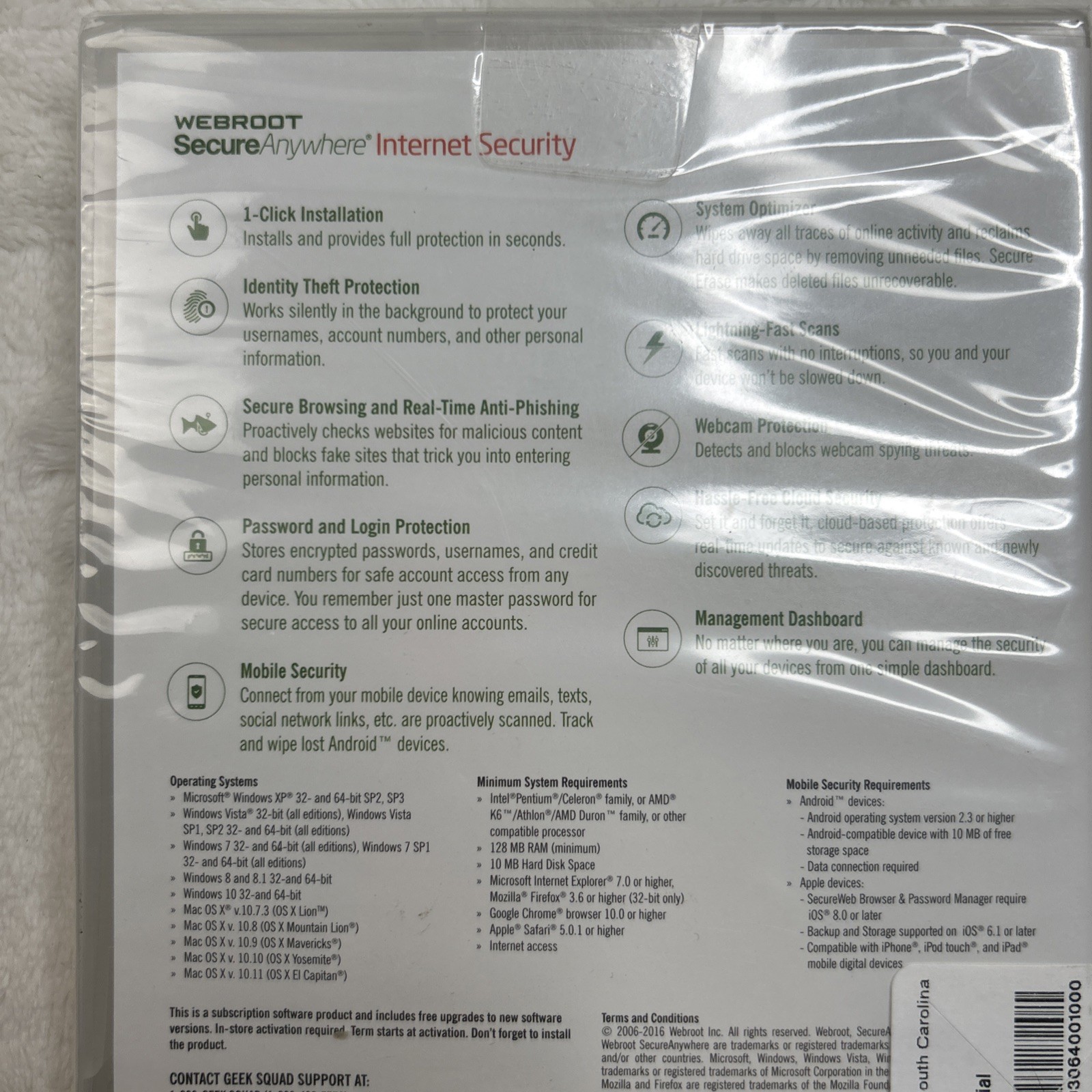 New Webroot SecureAnywhere Internet Security & Antivirus Windows & Mac 3 Devices