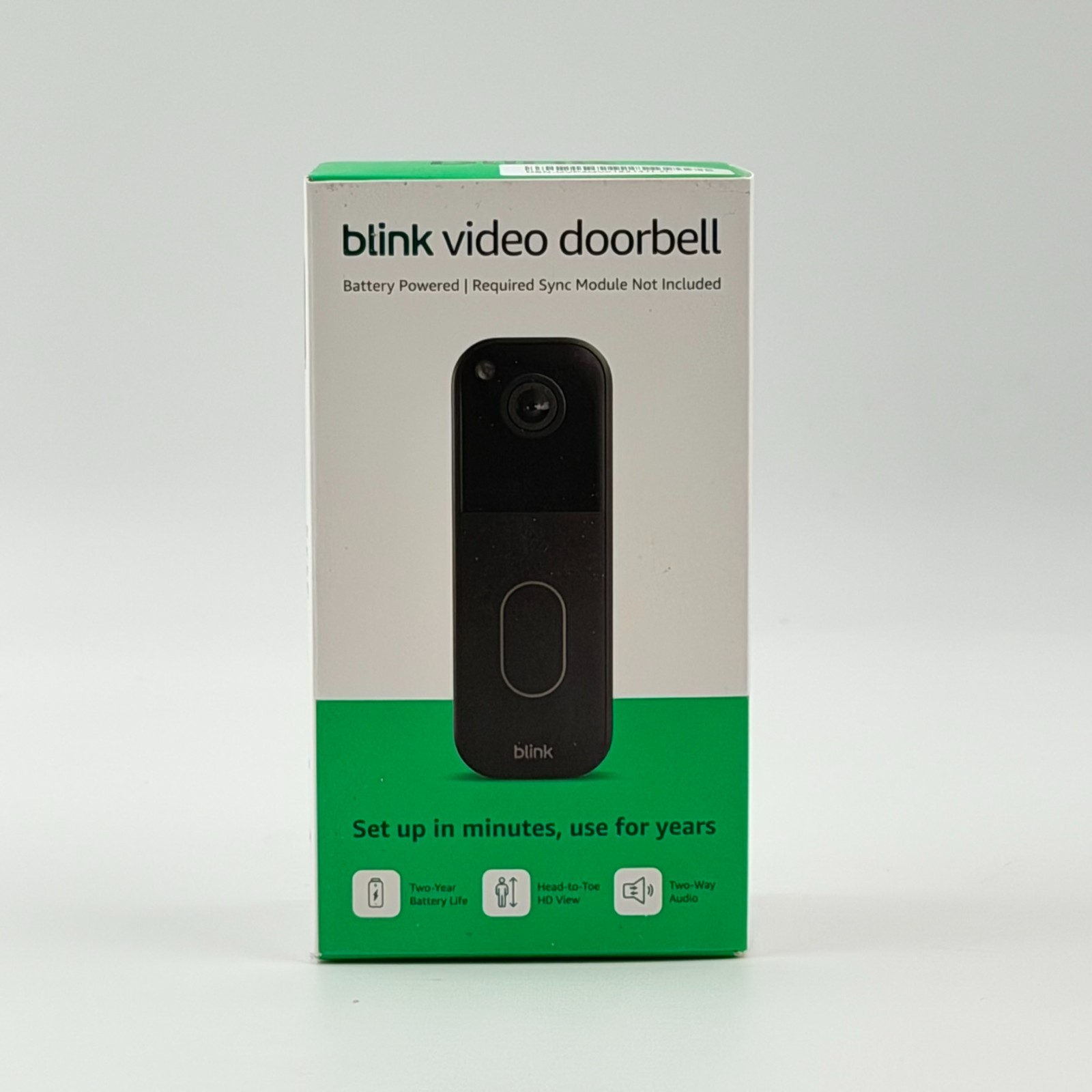 Blink Video Doorbell Black Battery Powered New Sealed