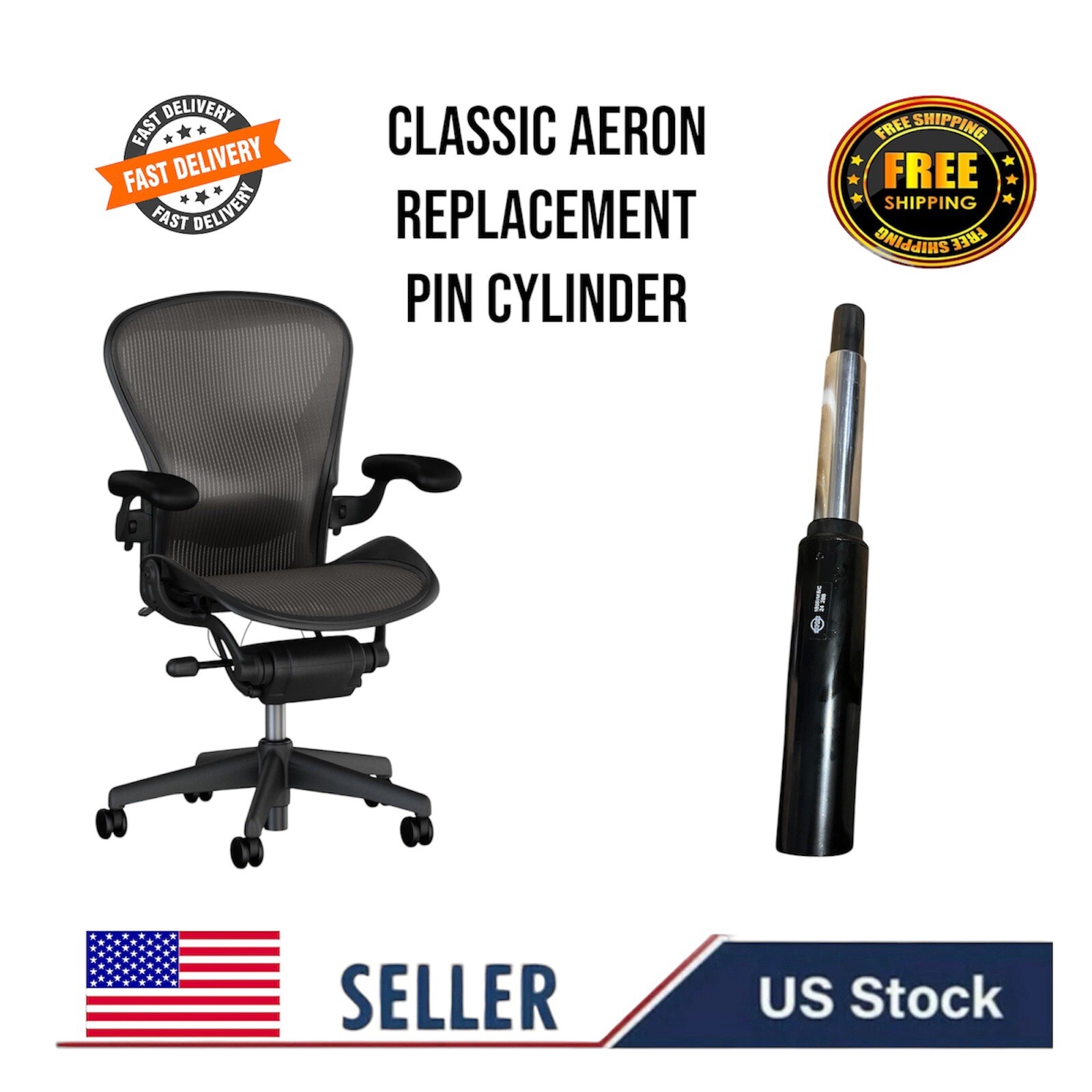 Herman Miller Classic Aeron Pneumatic Pin/Top Activated Cylinder Replacement