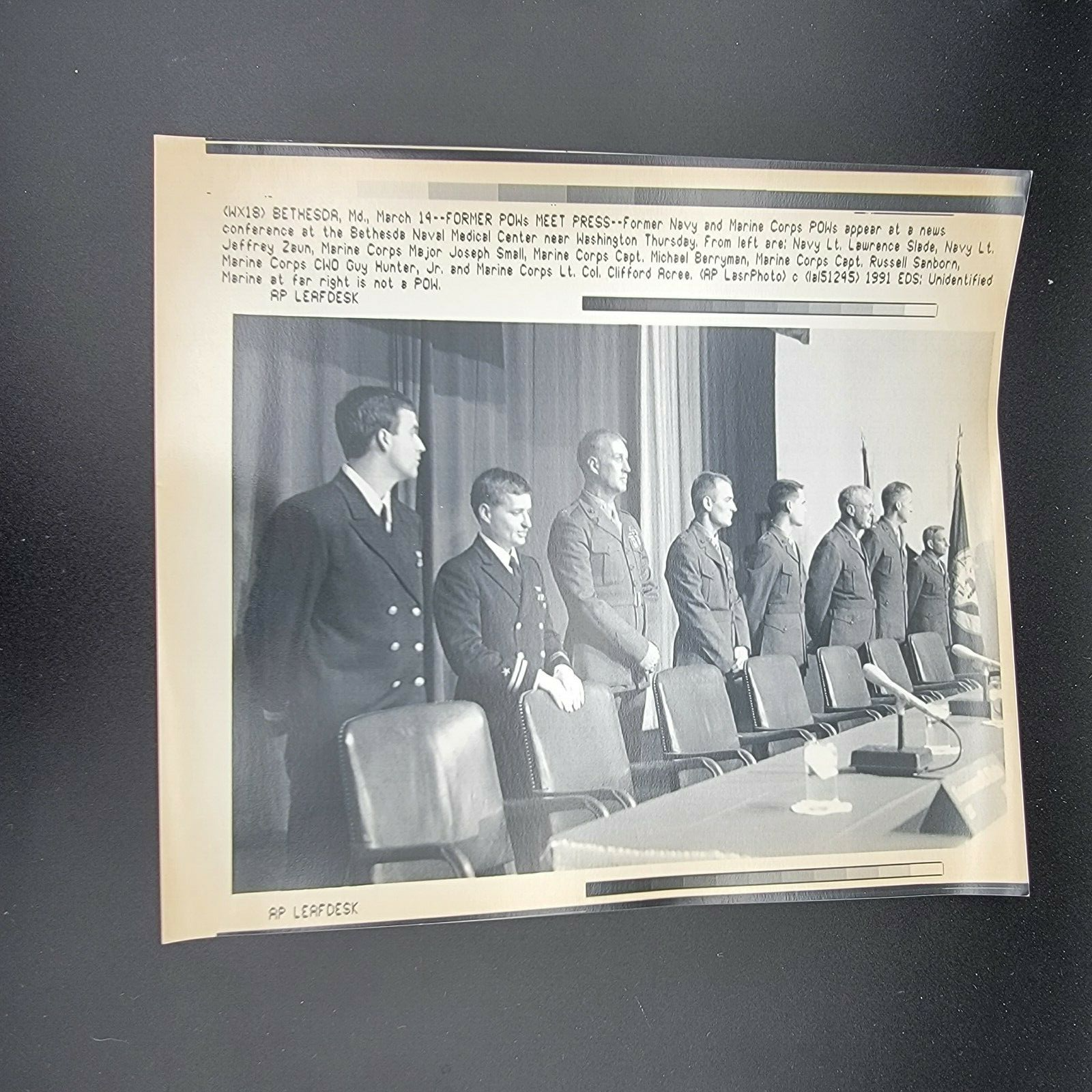 Former POWs Meet the Press AP Leaf Desk Press Photos Gulf War 1991 Bethesda MD