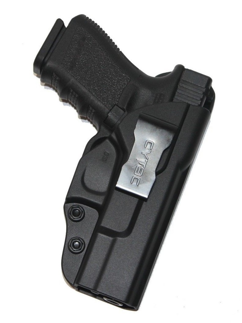 For Glock 19 19X 44 45 (Gen 1/2/3/4/5) IWB Concealed Gun Holster (Black Polymer)