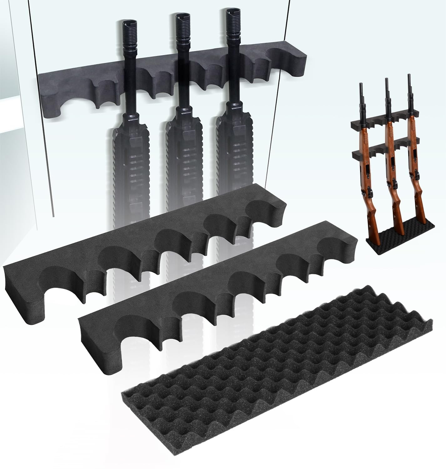 Adoreal 2 Pack Gun Rack for Storage, Safe Accessory Rifles and Black