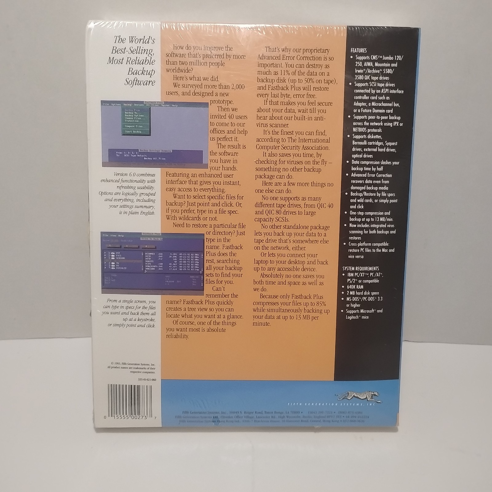 Fastback Plus Version 6.0 DOS Fifth Generation Systems Backup Software SeePhotos