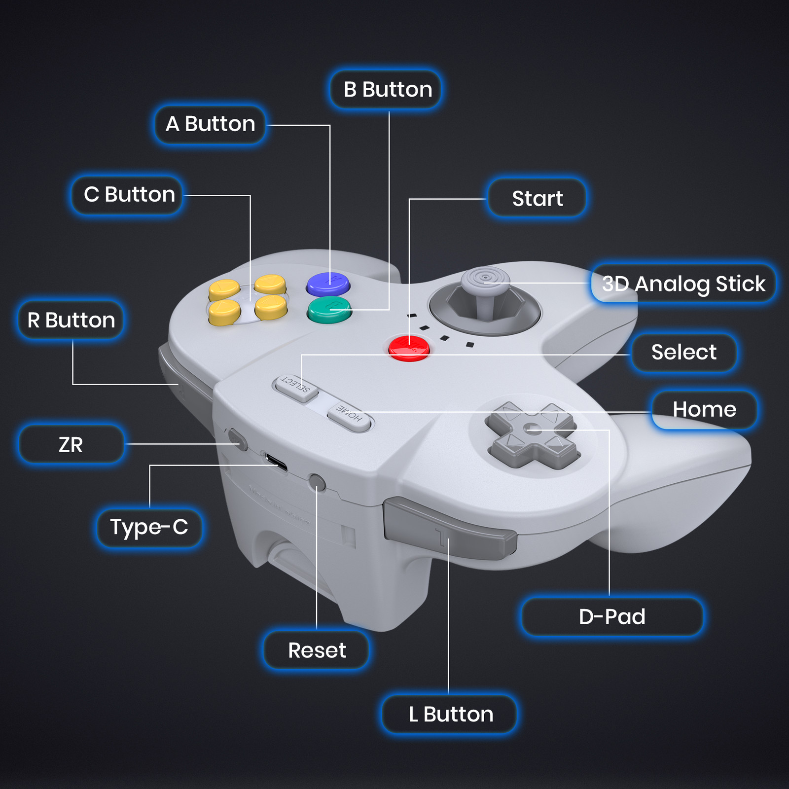 Wireless N64 Controller with Rumble Pak for Nintendo 64 N64 Video Game Console