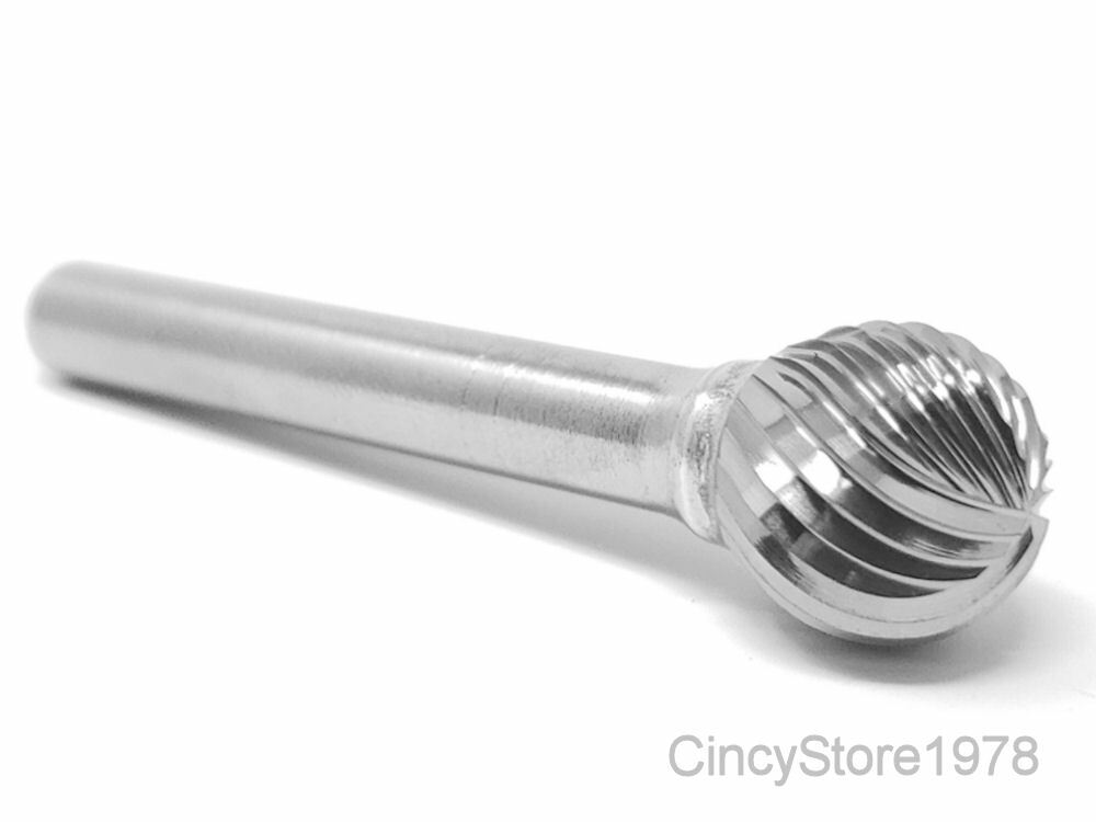 SD5S Ball Shape 1/2" Carbide Burr Bur Tool Die Grinder Bit 1/4" Shank