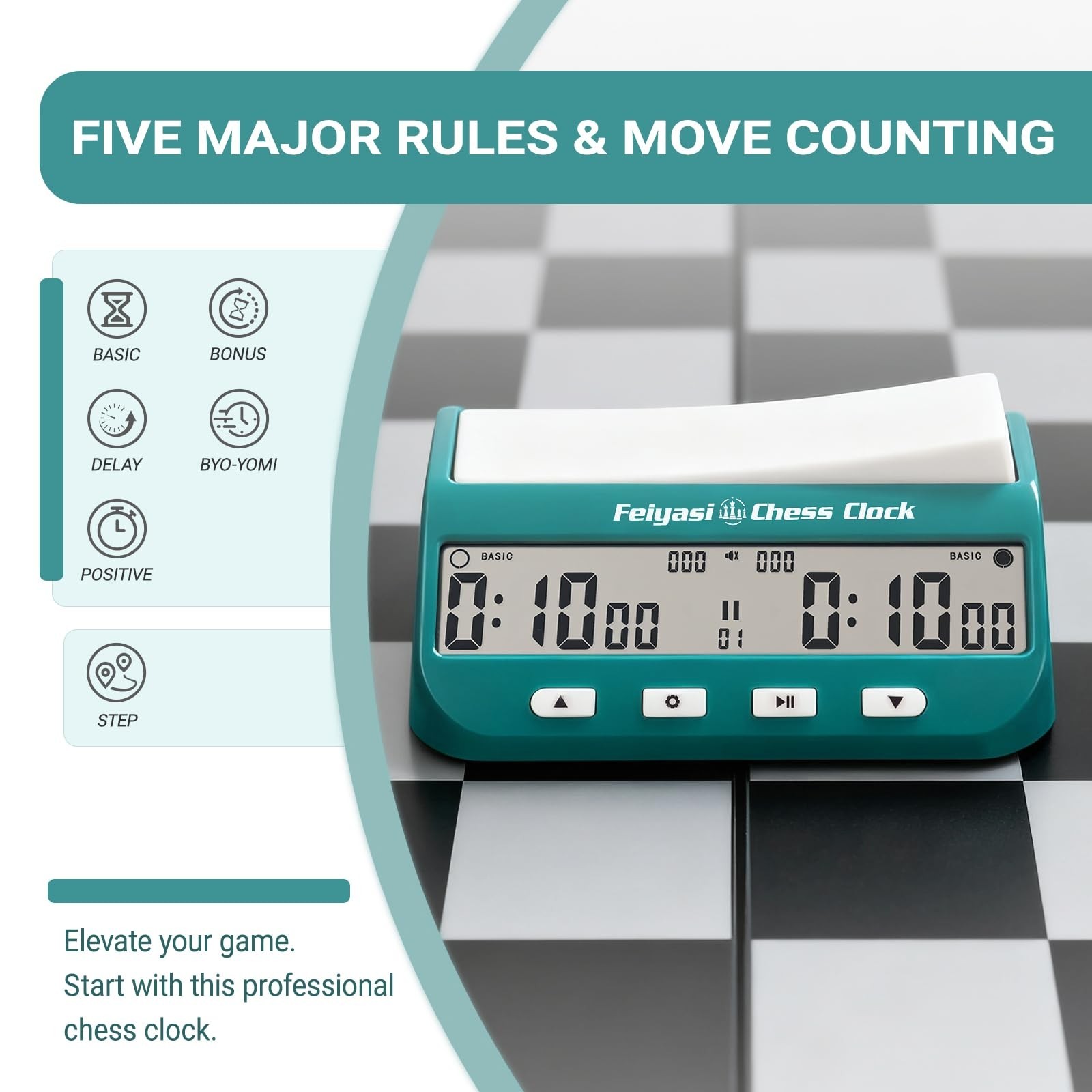 Chess Clock, Competition Specific Chess Timer, Portable Digital Electronic La...
